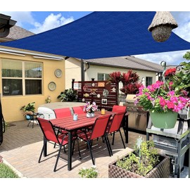INFRANGE 12' x 24' Rectangle Sun Shade Sails Canopy UV Block for Patio Deck Pergola Yard Lawn Outdoor Activities (Blue)