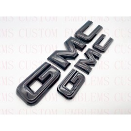 Auto Front & Rear GMC Gloss Black OVERLAY Emblem Badge Fit GMC Acadia Terrain
