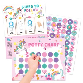 Potty Training Sticker Chart Potty Training Chart,10 Pcs Potty Training Sticker Chart Potty Reward Sticker Chart Toilet Sticker for Kids, (Unicorn)