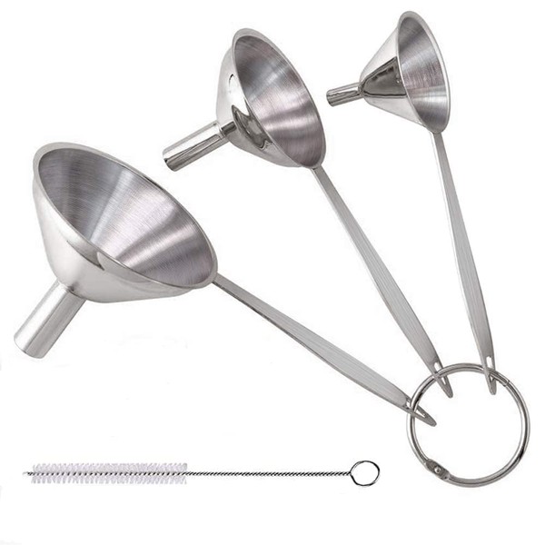 3 in 1 Metal Funnels for Filling Bottles Stainless Steel