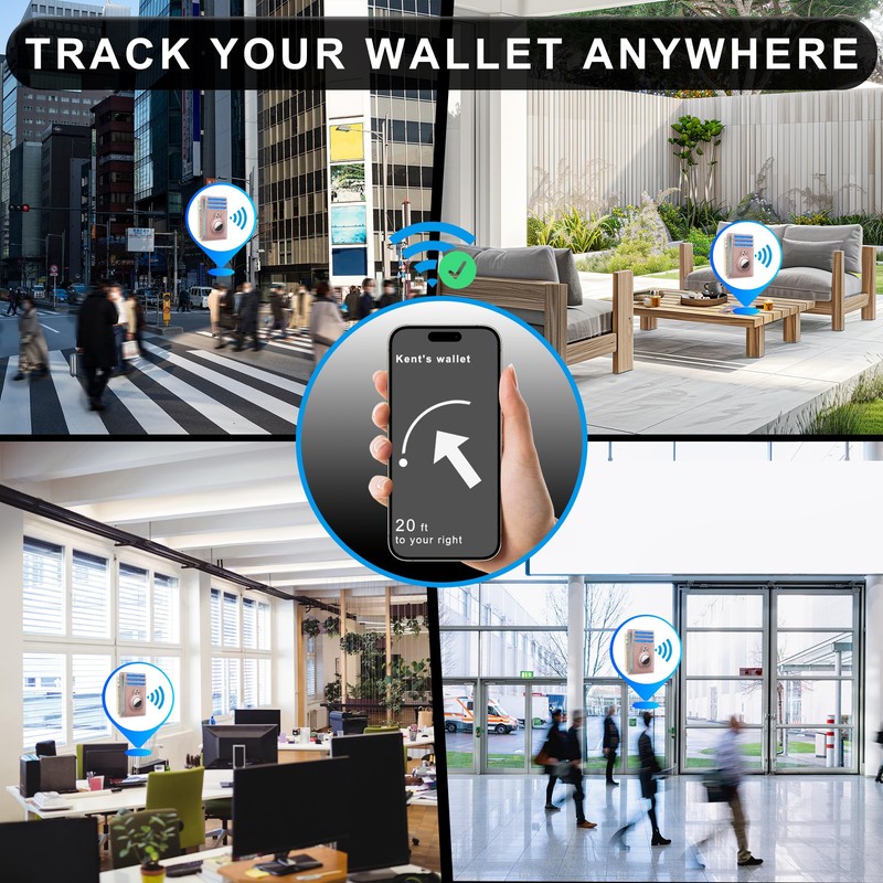 Hawanik Slim Minimalist Front Pocket Air Tag Wallet, RFID Blocking