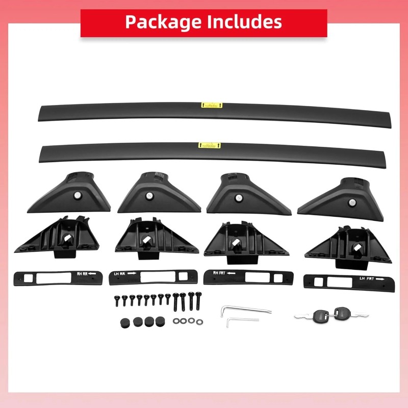 220lbs Lockable for Toyota RAV4 2019-2025 Roof Rack Rail Cross