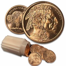 Generic 1 oz copper Buffalo round single in a flip protection sleeve (20 pack)