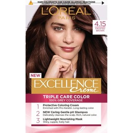 L 'Oréal Paris Excellence 4.15 Cool Chestnut Brown Pack of 3)
