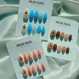 MunNail Pink Tweed❤️Color changeable - Long Oval / MunNail 핑크트위드❤️색상변경가능 - 롱오벌