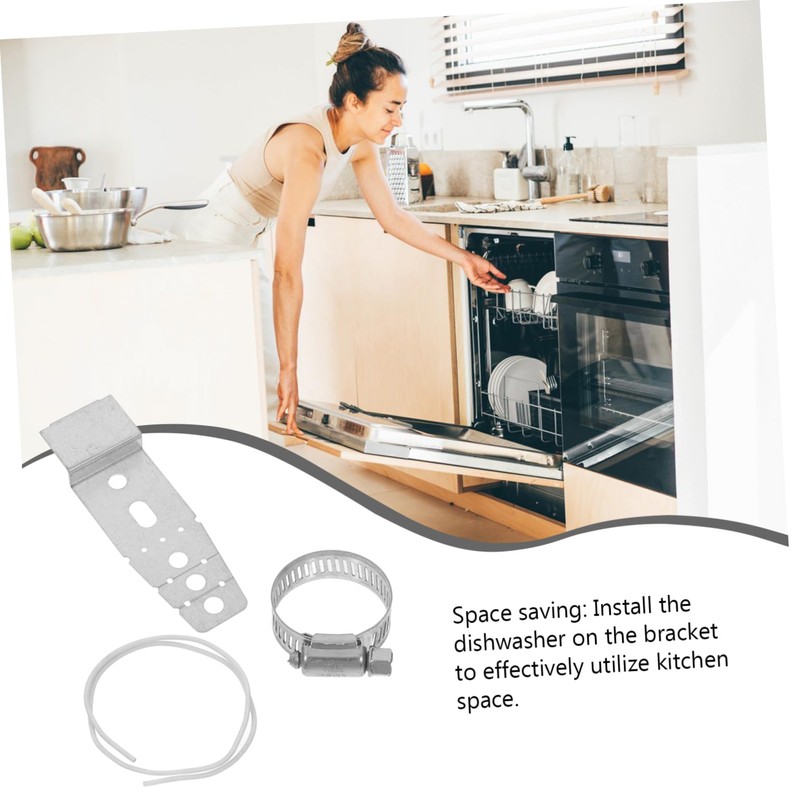 Outanaya Dishwasher Mounting Plate Metal Bracket Dishwasher Mounting Kit Easy