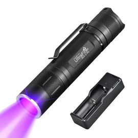 ULTRAFIRE UV Flashlight with Clip, 395nm Black Light Flashlight Rechargeable, Portable UV Resin Light, UV Light for Fly Tying, Resin Curing, Pet Urine, Blood Tracking