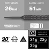 Target Darts Bolide Void 90% Tungsten Dart Set, Steel Tip