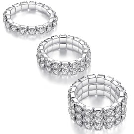 LucBuy Shining Twinkle Diamond Anklet Elastic Bling Brilliant Foot Jewellery Bracelet Bridal Summer Jewellery Dress Pack of 2, Crystal, Rhinestone