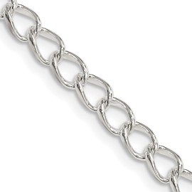 IceCarats 925 Sterling Silver 4.5mm Half Round Wire Curb Link Chain Necklace 18 inch