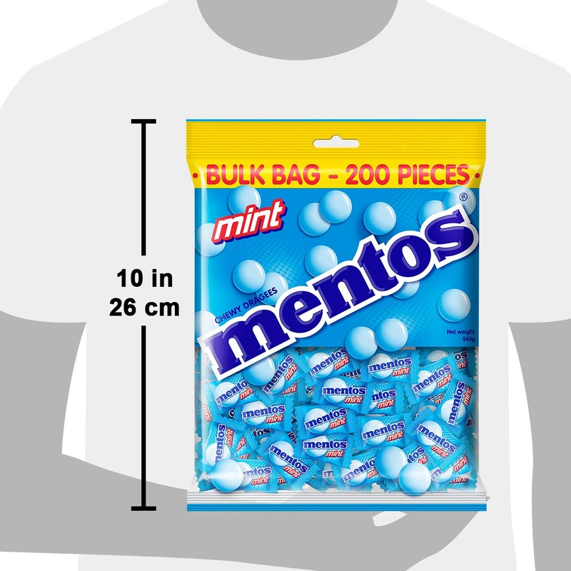 Mentos Mint Candy Pillowpack, Minty Freshness and Enjoyable Chew, 540g