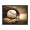 DesignOvation Sylvie Baseball Glove at Home Plate Framed Canvas By