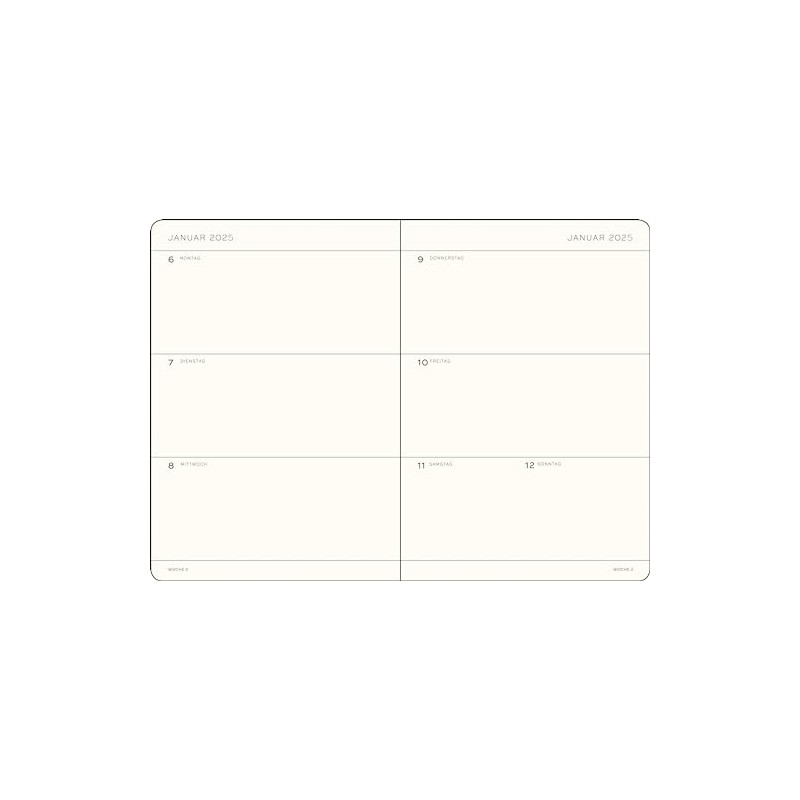 LEUCHTTURM1917 370569 Weekly Planner 2025, Medium A5 Softcover, 12-Month Planner,