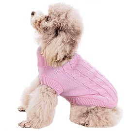 FAMI Dog Clothes Dogs Sweater Soft Puppies Clothing Winter Puppy Sweaters Warm Outfit for Dogs Small XS S Cat Apparel (Pink,Medium)