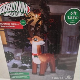 Gemmy 6' GEMMY AIRBBLOWN LED CHRISTMAS REINDEER YARD INFLATABLE - NIB- GEMMY