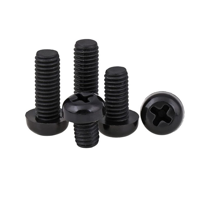 CONPHERON Plastic Screws Phillips Round Head Machine Screws Bolts Black