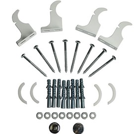 NRG White Radiator Bracket Set Suitable for Flat Oval Radiators Including Air Vent and Plug