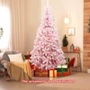 DORTALA Pre-lit Christmas Tree, 7.5FT Snow Flocked Artificial Xmas Tree