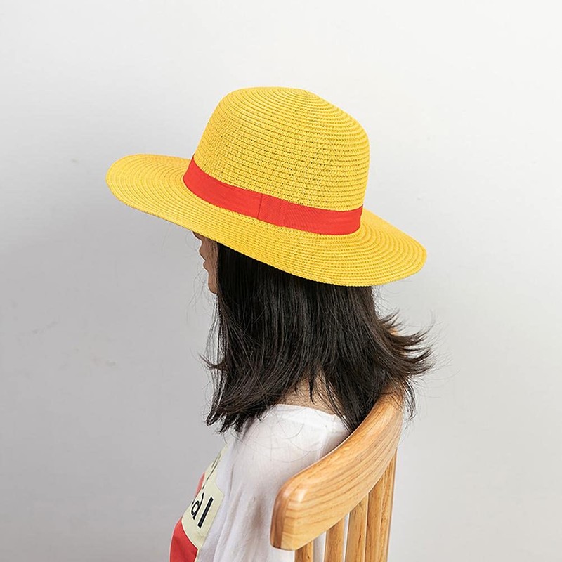 Sombrero de paja Luffy de una pieza BeisDirect, protector solar,