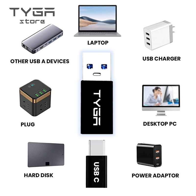 TYGA STORE USB Type C Female to USB Type A