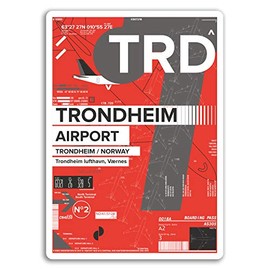 2 x 10cm TRD Trondheim Airport Vinyl Stickers - Norway Fun Travel Sticker #17439 (10cm Tall)