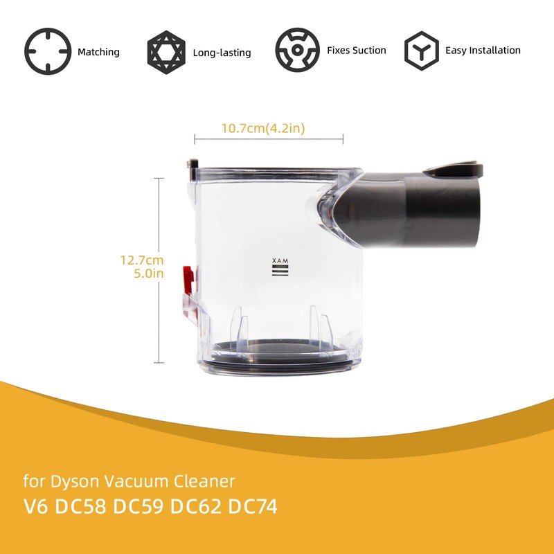 LunaMeet Dust Bin Replacement for Dyson V6 DC58 DC59 DC62