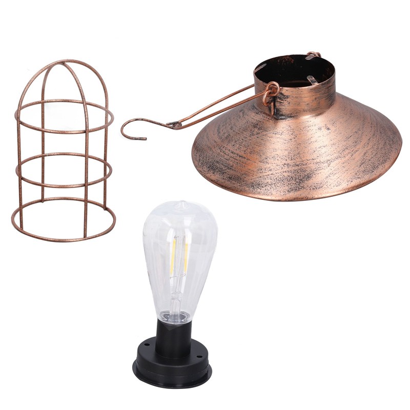 Solar Hanging Light Decorative Iron Frame LED Outdoor Retro Lantern