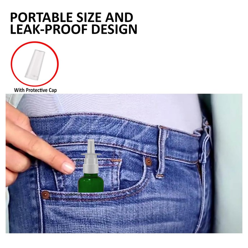 VIGOR PATH Glass 1 oz Nasal Sprayer - Empty, Refillable,