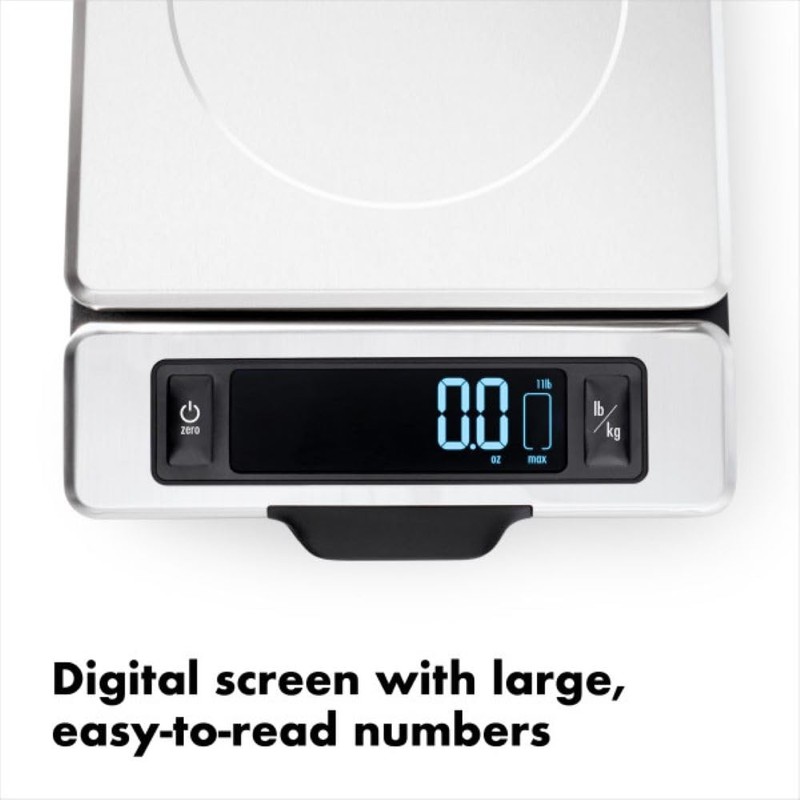 OXO Good Grips 11-Pound Stainless Steel Kitchen Scale with Pull-Out