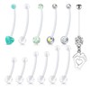 Avyring 14G Pregnancy Belly Button Piercing, Clear Bar Bioflex, Flexible,