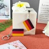 QQSD Germany Flag Keychain German Key Ring, 2 Pack