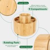Cinnani Bamboo Desk Organiser, 360° Rotating Pen Holder, Wood, Large