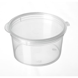 50 Pieces, Hinged Lid Clear 60ml / 2oz Portion Cups/Sauce pots for Dips, Chutney