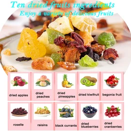 Mixed Fruit Cold Or Hot Brew Tea12.34oz/350g, DIY Dried Fruit Drinks Tea Loose Lea,Dried Fruit Tea Infusions,Eat and Drink Sampler