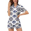 Delerain Evil Eye Womens Pajama Sets 2-Piece Short Sleeve Sleepwear