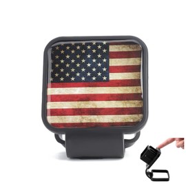 2 Inch Trailer Hitch Cover Plug, American Flag Rubber Tow Hitch Cap, Universal Fit for Car SUV Truck Receiver Tube, Weatherproof Exterior Accessory