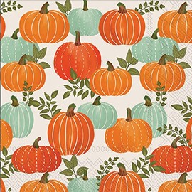 IHR Ideal Home Range Servilletas desechables de papel de 3 capas, 5 x 5 pulgadas, calabazas U Pick