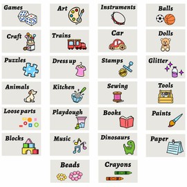 Toy Label Decals for Toy Storage Bin Organization Stickers Kids Toy Storage Labels Removable Organizing Labels Colorful Toy Stickers for Bins Containers Organizer Nursery Playroom Daycare