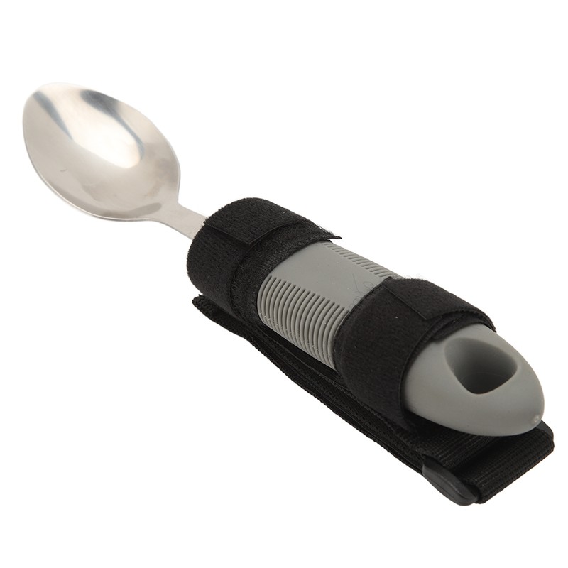 Strap Adaptive Scoop Stainless Steel Wavy Shape Handle Cuff Eating