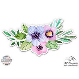 GT Graphics Flower Bouquet Watercolor Boho Cute - 12" Vinyl Sticker Waterproof Decal