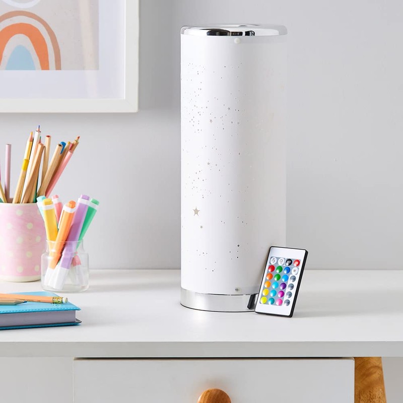 LITECRAFT Glow Starburst Table Lamp Cylinder Colour Changing LED Base