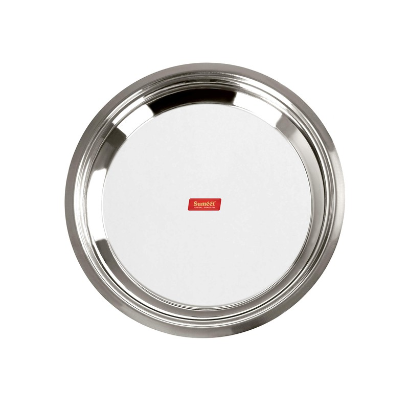 Sumeet Heavy Stainless Steel Parat (3.6 liter, 35.5Cm) Silver