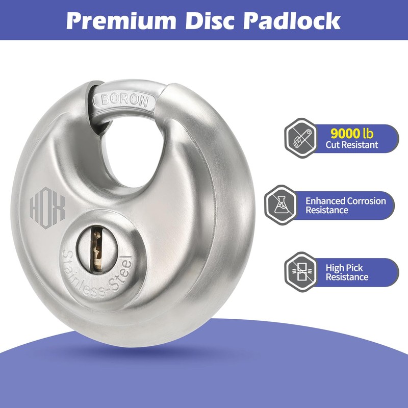 Heavy Duty Padlock with Key – 70mm Stainless Steel Commercial