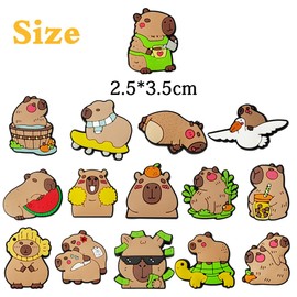 MEZHEN Shoe Charms Capybara Shoe Charms Animals Shoes Decoration Capybara Shoe Pin Cartoon Shoe Jewellery Buttons Shoe Pin Shoes DIY Decoration, Plastic