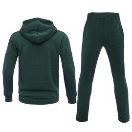 R RAMBLER 1985 Mens Tracksuit 2 pieces Fleece Hooded Sweatsuit set,full zip fashion solid color jogger suit running sports outwear(dark green,XL