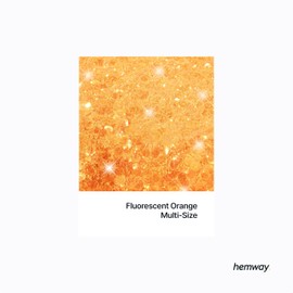 Hemway Premium Glitter Shaker - Fluorescent Orange | 120g Multi Size Metallic Flake Sequins for Resin & Epoxy Crafts | Craft Supplies for Halloween Tumblers, Festival, Art