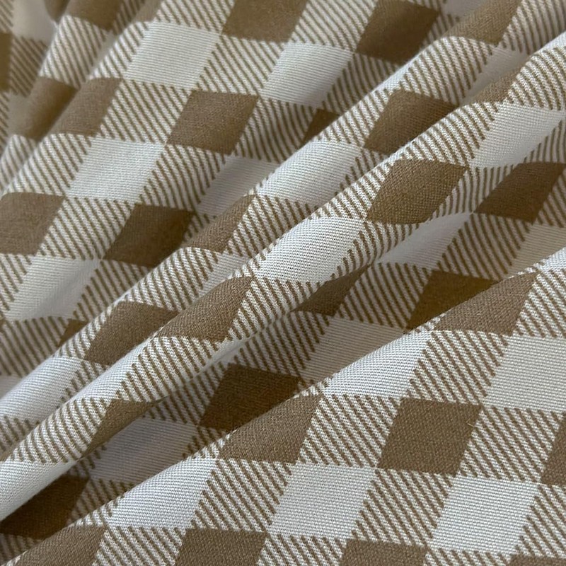 Tan Gingham Weighted Blanket Cover 48"x72", Taupe Soft Pre-Washed Microfiber