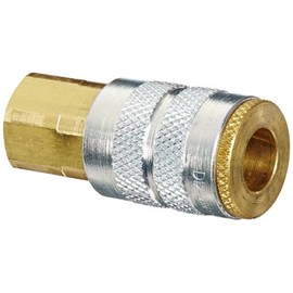 Dixon Valve 2FF2-B Brass Manual Industrial Interchange Pneumatic Fitting, Socket, 1/4" Coupler x 1/4" - 18 NPTF Female Thread