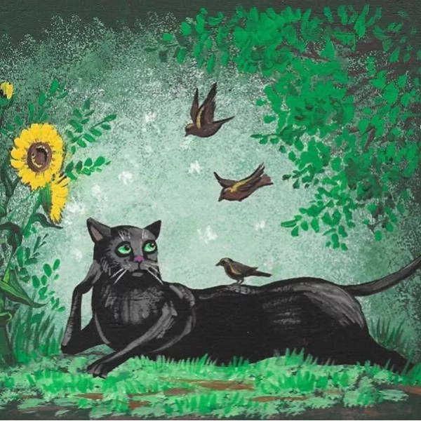 2x2 DOLLHOUSE MINIATURE PRINT OF PAINTING RYTA 1:12 SCALE BLACK