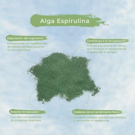 Alga Espirulina 100% Pura Organica Polvo 500g.